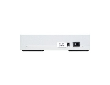 The U-Reach 1 to 1 Portable CF Memory Card Duplicator and Sanitizer is a compact rectangular device with a power switch and 5V 2A input port, shown from the back on a plain white background.