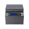 The NV-BM CFX Series CFexpress NIST/DoD Duplicator and Sanitizer 1-5 is a black device with a digital display, buttons, and multiple slots for managing or sanitizing CFexpress memory cards, shown against a white background.
