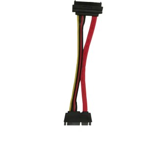 The U-Reach MTS Series - SAS MT-SAS Module Cable features black connectors and red, yellow, and black wires, and is shown against a white background.
