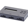 sd-duplicator-u-reach-1-to-2-standalone-sd-microsd-flash-memory-drive-card-duplicator-3_1024x1024 The U-Reach 1 to 2 SD/microSD Memory Card Duplicator and Sanitizer features a small display, navigation buttons, four front USB ports, and indicator lights—ideal for fast data transfers and secure microSD duplication.