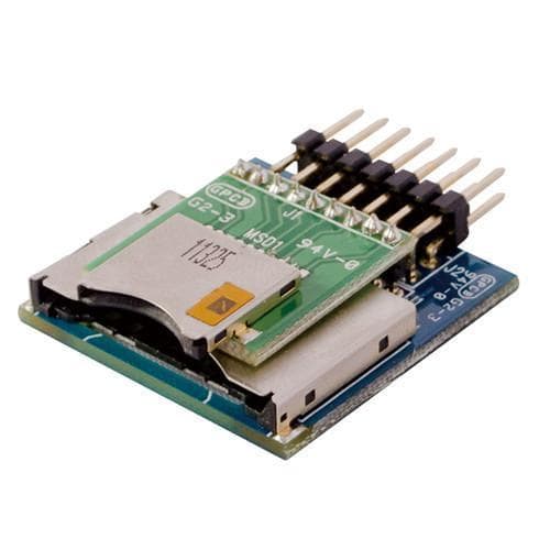 A close-up of the U-Reach ComboSD socket Module (8 to 24 ports) for Arduino, showcasing its SD card slot, circuit board, and pin headers—ideal for versatile electronic projects.